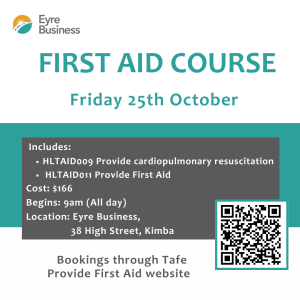 First aid course Kimba - 25th October